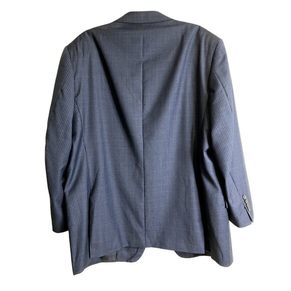 Pronto Uomo Platinum Executive Fit Blazer Navy Checkered Jacket Wool Blend 46R - Picture 4 of 7